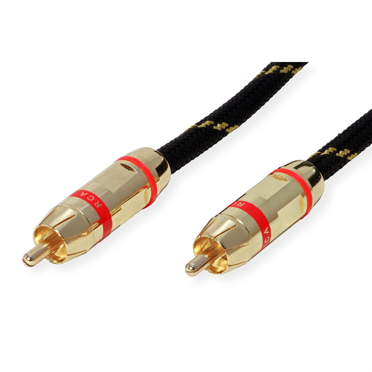 ROLINE GOLD Cinch-Verbindungskabel simplex ST/ST, Rot, 5 m