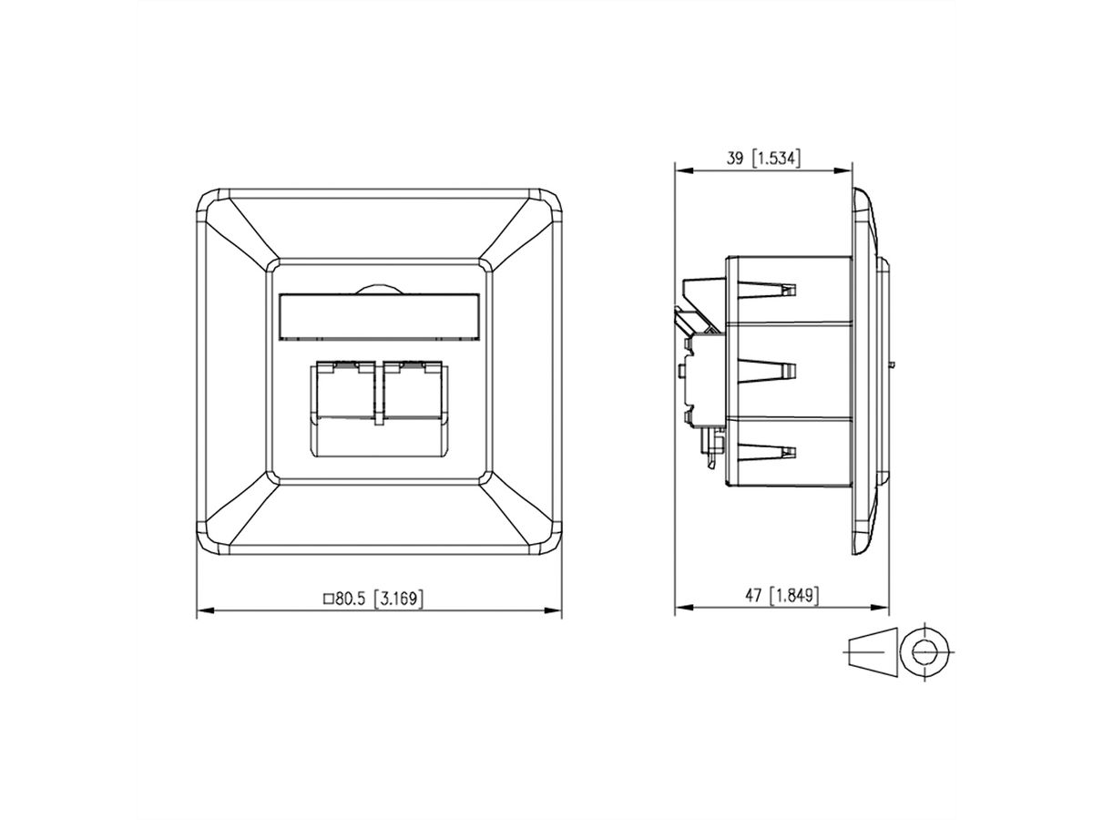 METZ CONNECT E-DAT C6A IDC Dose, 2 Port, UP, reinweiß