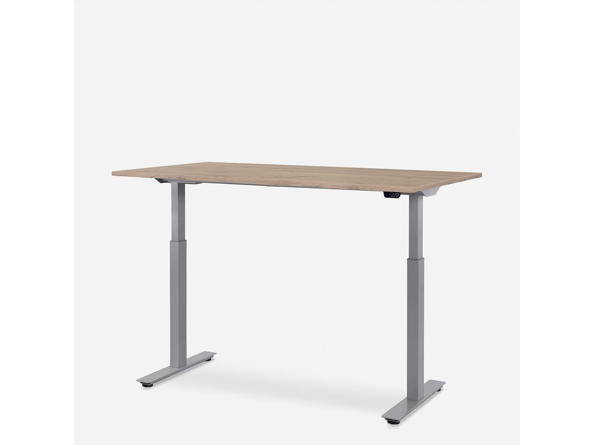 WRK21 Schreibtisch Smart 100 x 60 cm, Höhenverstellbar, Kendal Eiche / Grau