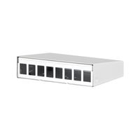 METZ CONNECT , Keystone boîtier en saillie 8 ports blanc pur, non équipé