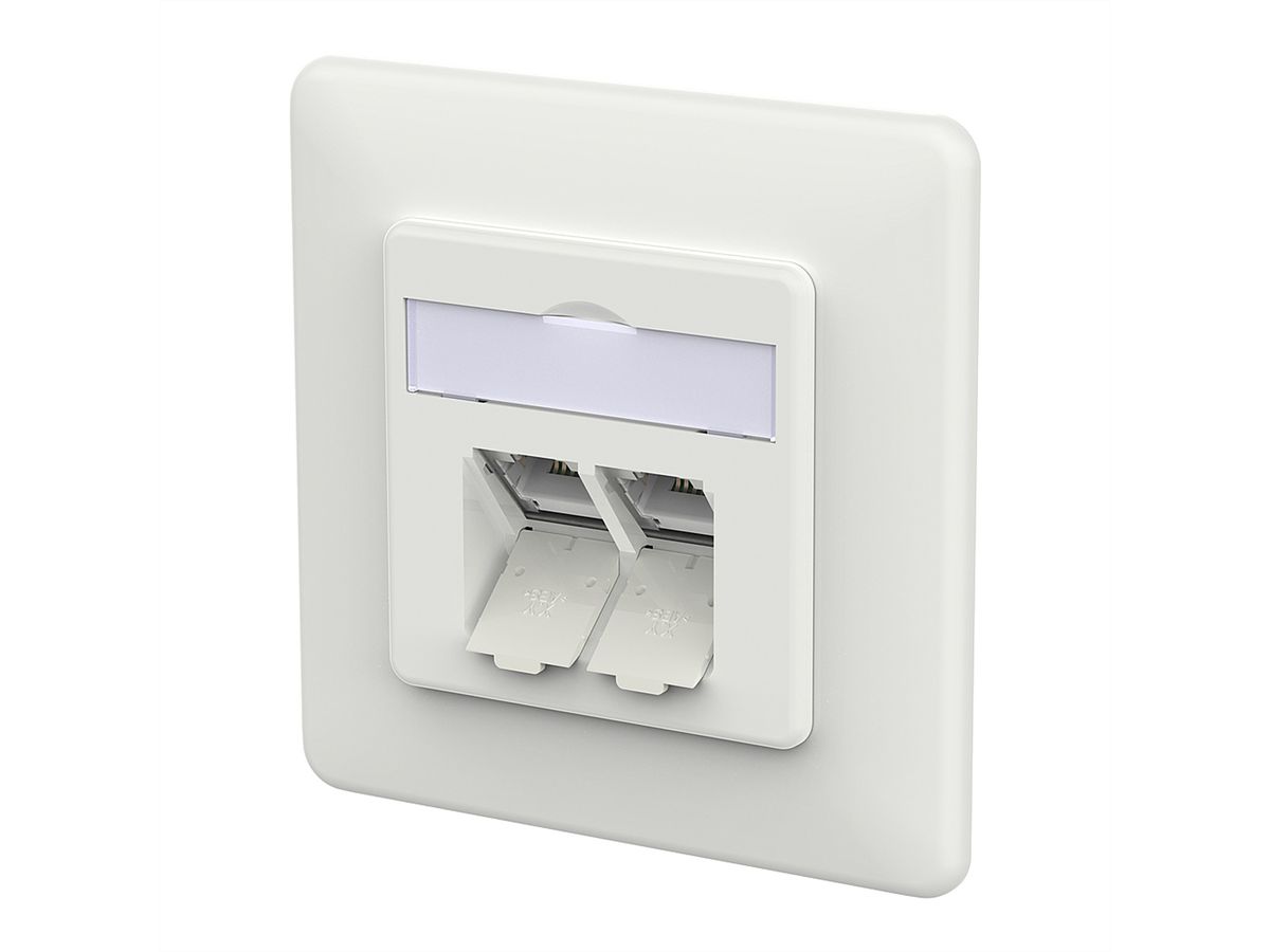 METZ CONNECT E-DAT C6A IDC Dose, 2 Port, UP, verkehrsweiß