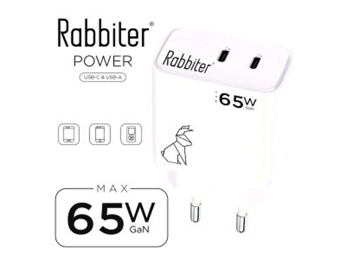 Rabbiter Power 65W Fast Dual-Charger
