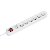 BACHMANN SMART Steckdosenleiste 6x UTE, 1x SPD, 1x Schalter, 3,0m CEE7/7, weiss