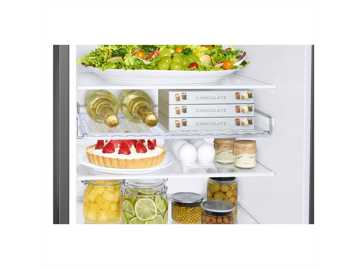 Samsung Kühl-Gefrierkombination RB7300 , 344l, D, WiFi, Silber mit Griffmulde