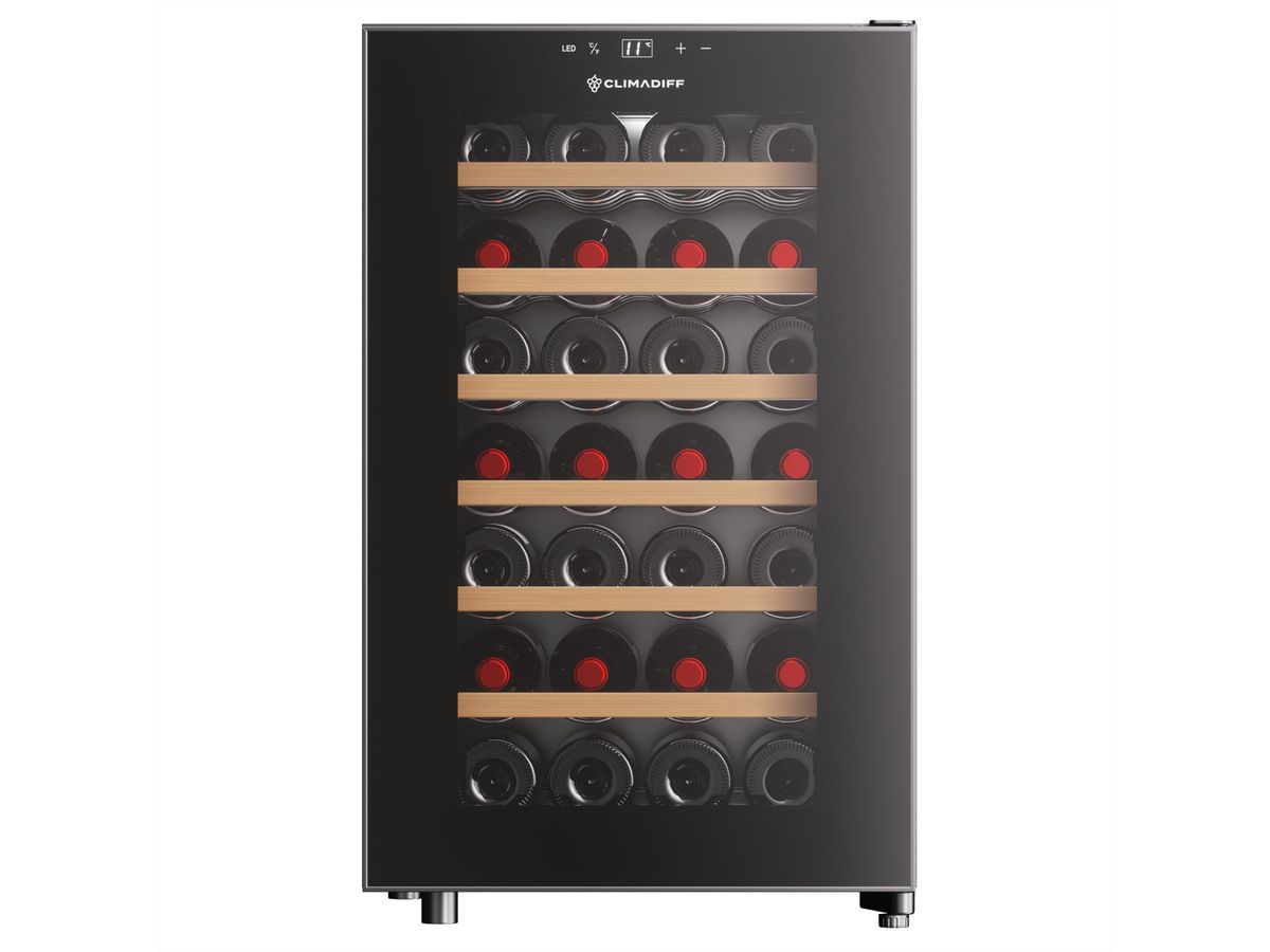 Climadiff Weinkühlschrank CUVEE28, Freistehend, 1 Zone, 28 Flaschen