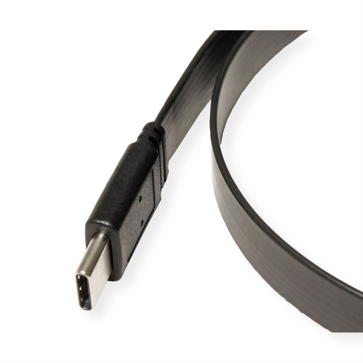 VALUE Câble USB4 Gen 3, avec PD, C-C, M/M, 8K UHD-2, 40Gbit/s, Emark, 100W, plat, noir, 0,5 m