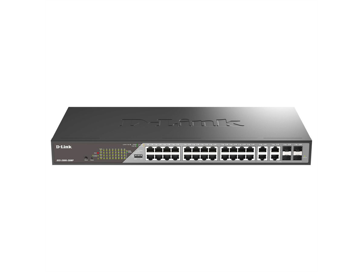 D-Link DSS-200G-28MP/E 28-Port Switch, Desktop Gigabit PoE Surveillance 370W