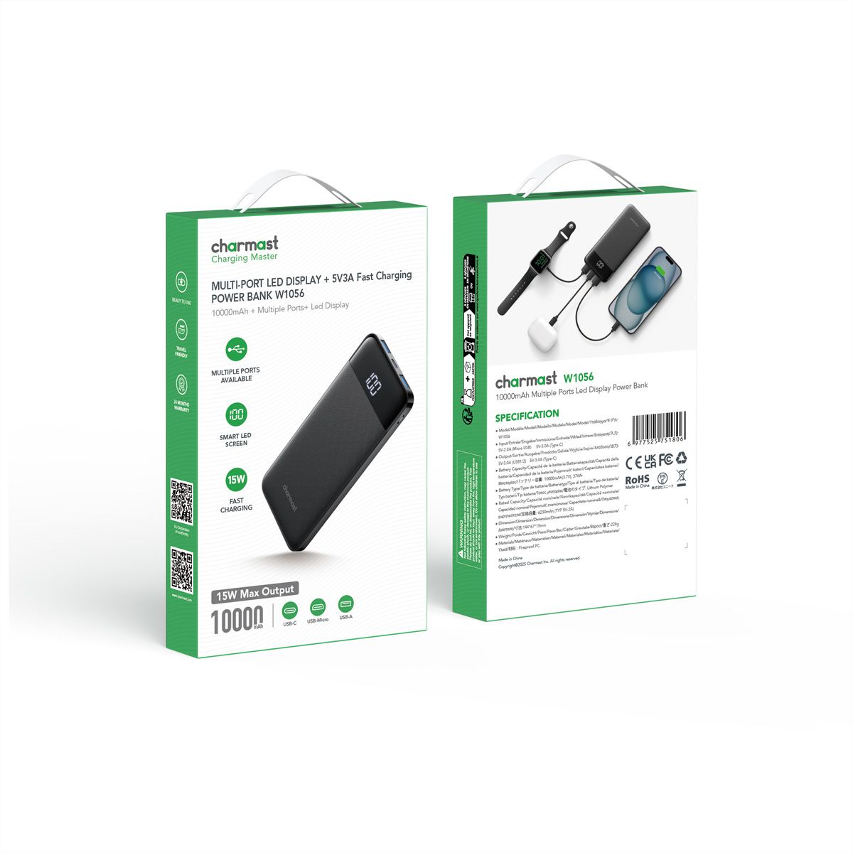 CHARMAST Powerbank W1056 10000mah black