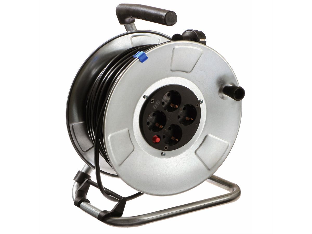 BACHMANN Tambour de câble en tôle d'acier 4-f. 25m