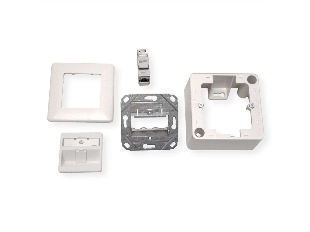 METZ CONNECT E-DAT modul 1 Port AP Cat.6A, reinweiß