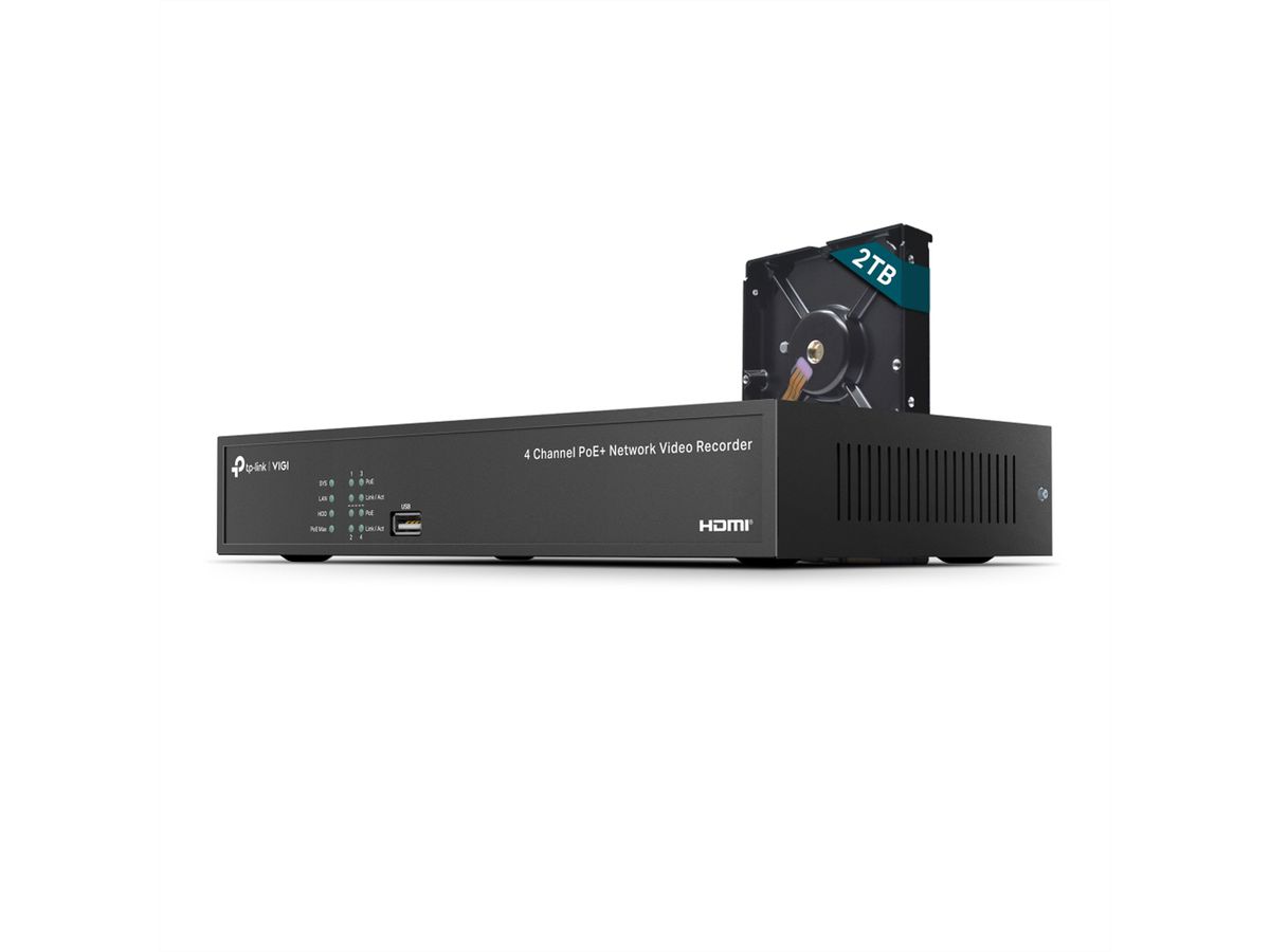 TP-LinkNVR1004H-4P-2TB NVR Enregistreur vidéo en réseau 4-CH, 4x PoE, 2 TB