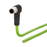 METZ CONNECT Anschlussleitung M12 Stecker 4-polig D-kodiert, gewinkelt, 10 m