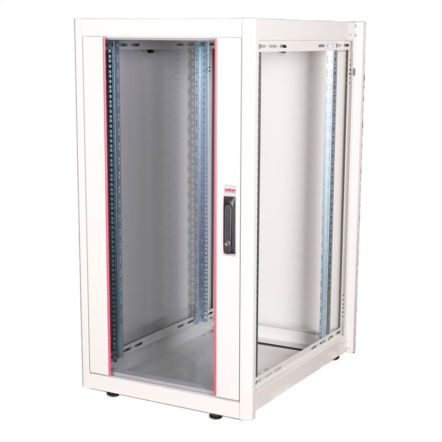 ROLINE 19-Zoll Netzwerkschrank Basic 22 HE, 600x800 BxT Glastür grau