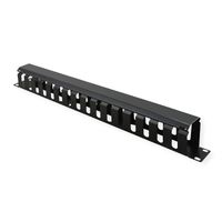 VALUE 19-Zoll-Frontplatte 1 HE mit Rangierkanal 40 x 40 mm, schwarz