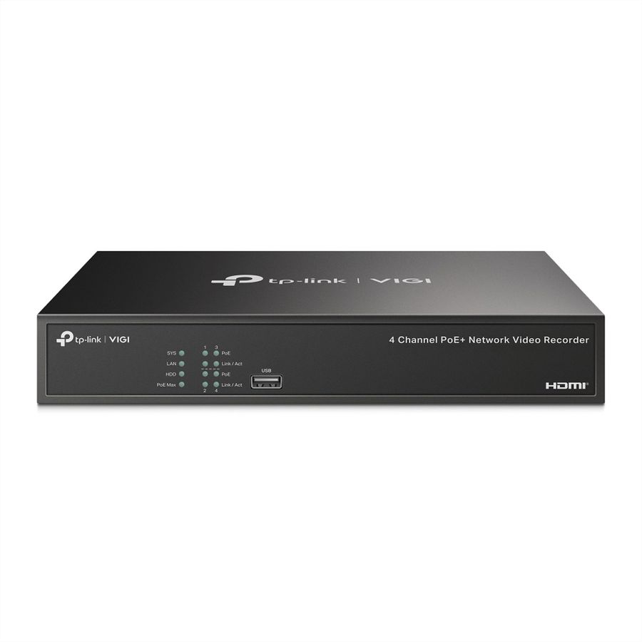 TP-Link NVR1004H-4P NVR Netzwerk-Videorekorder 4-CH, 4x PoE