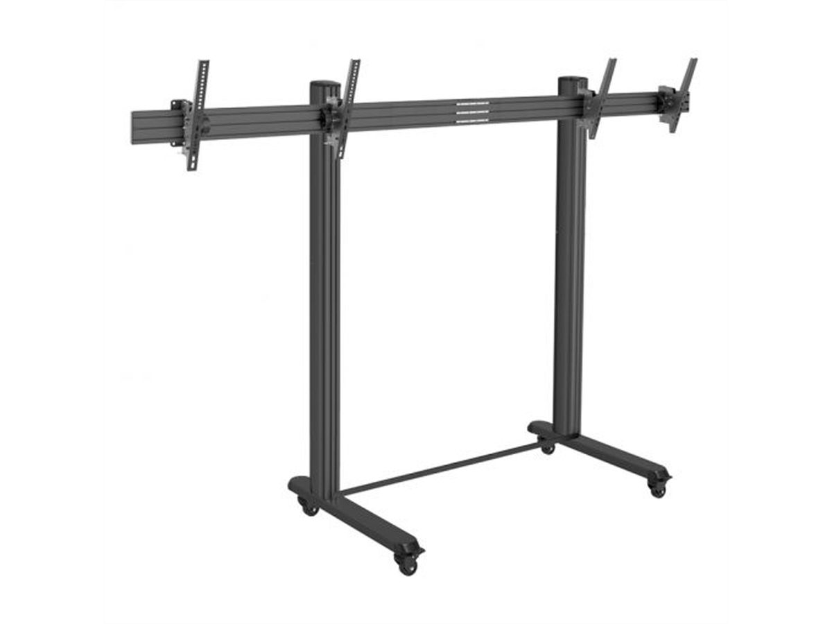 **DEMO**Hagor BrackIT Stand Dual XL, mobiles Standsystem für 2 Bildschirme „side-by-side“, schwarz