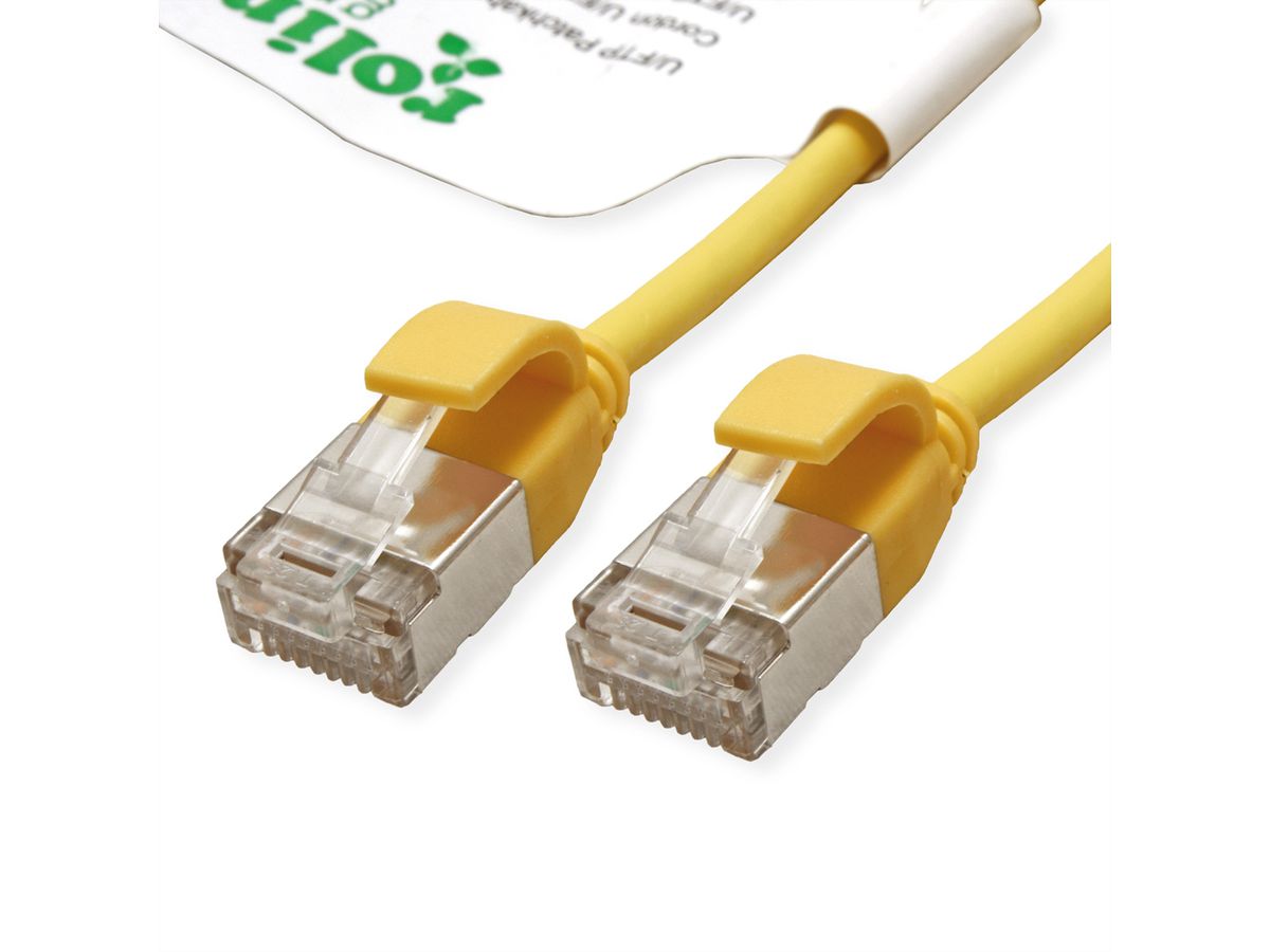ROLINE GREEN Cordon DataCenter U/FTP Cat.6A (Classe EA), LSOH, slim, jaune, 5 m
