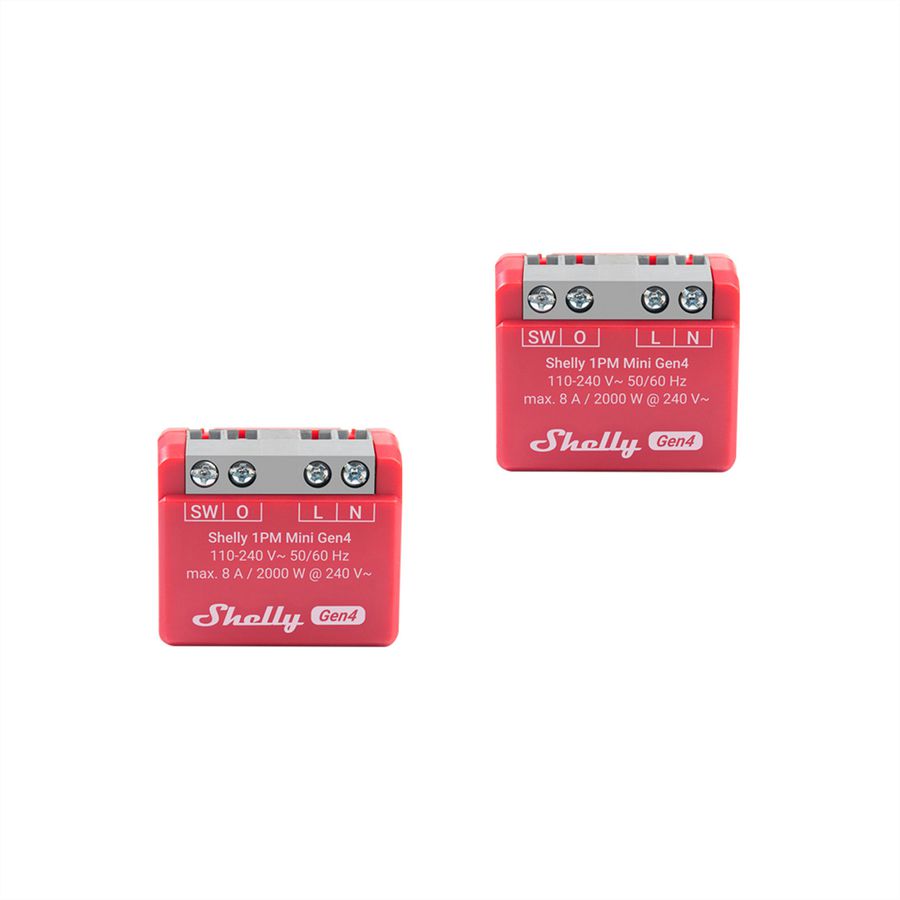 Shelly Acteur de switch 1PM Mini Gen4 (2 pièces)