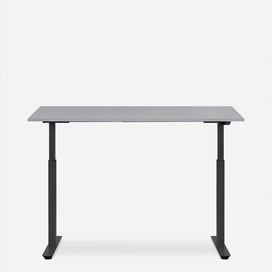 WRK21 Schreibtisch Smart 180 x 80 cm, Höhenverstellbar, Grau Uni / Schwarz
