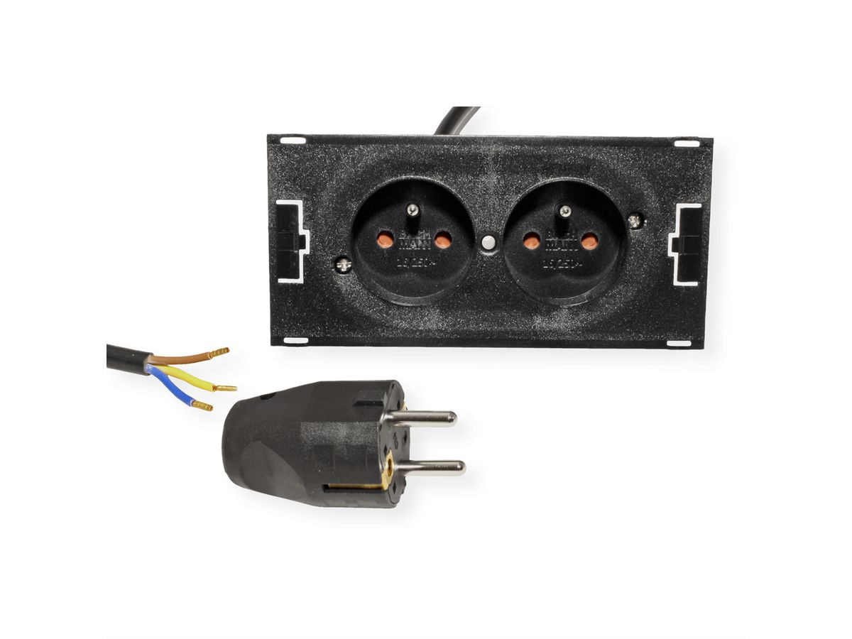 BACHMANN DUE 2xUTE courant 2,0m AEH, noir, 2 m