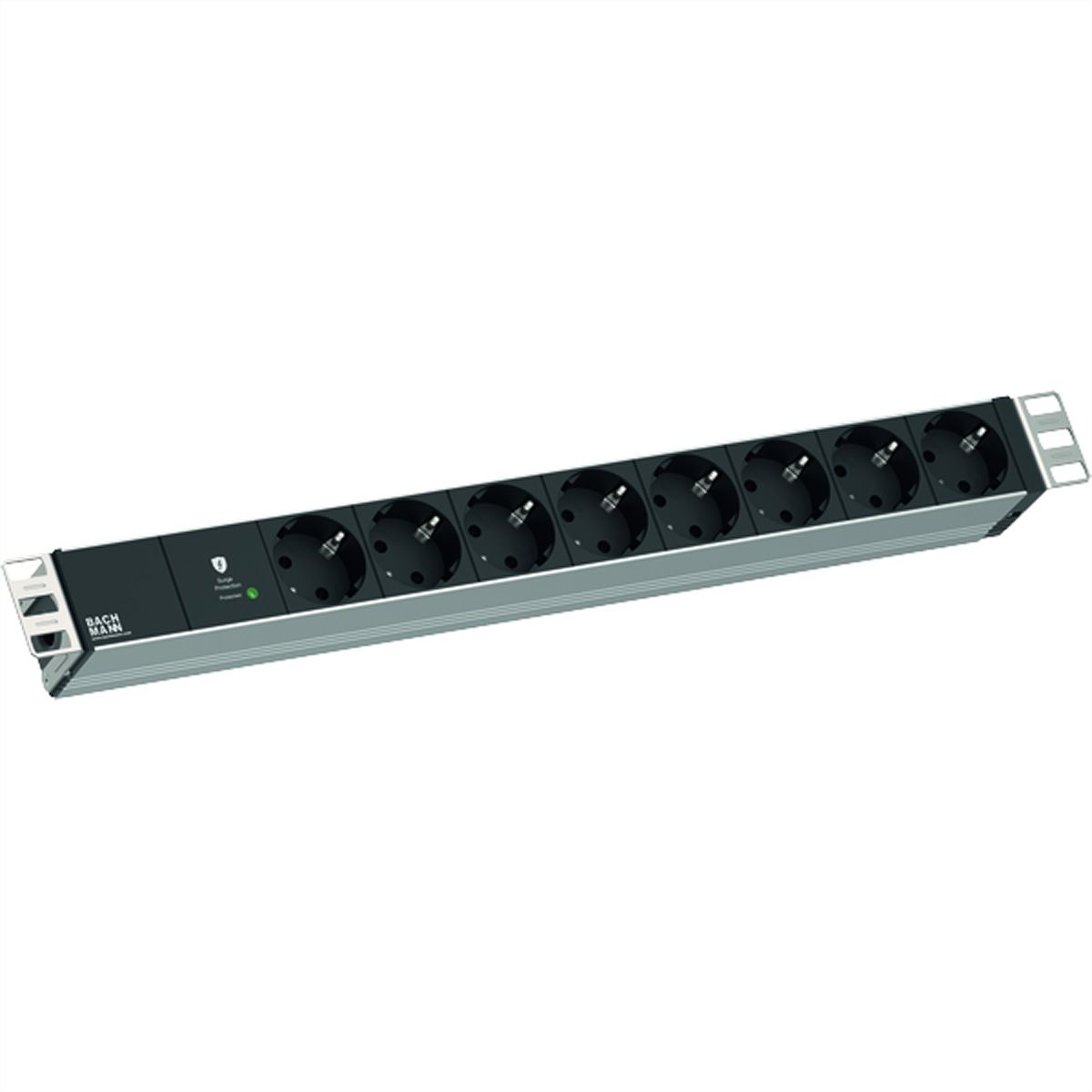 BACHMANN 19" 1UH 8xCEE7/3 RAL7035 1xSPD-Plus 2,0m CEE7/7