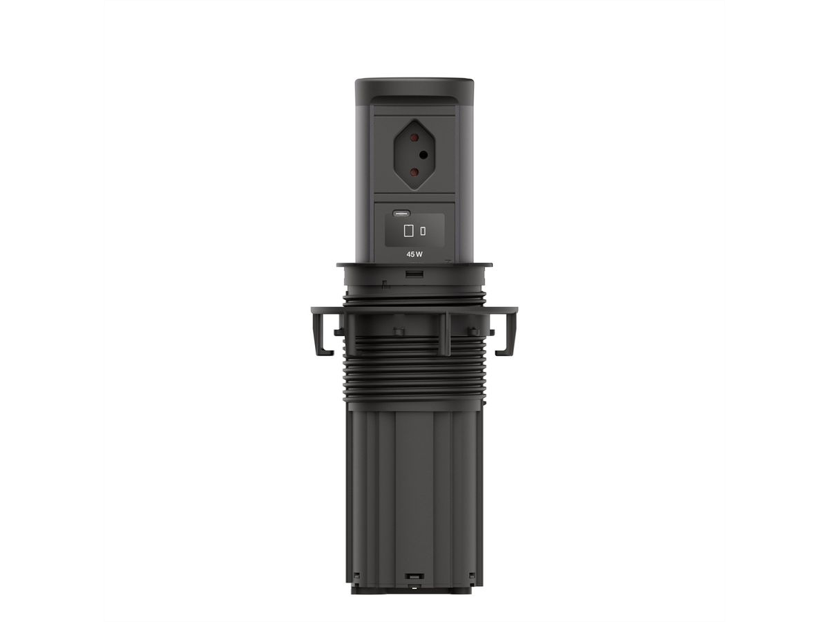 BACHMANN ELEVATOR2 1xCH T13, 1xUSB C Wireless Charger RAL9005 0,5m