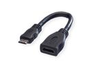 VALUE Câble HDMI High Speed avec Ethernet, HDMI F - Mini HDMI M, 0,15 m