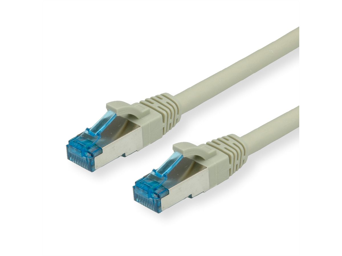 Cordon VALUE Cat.6A (Classe EA) / 10 Gigabit S/FTP, LSOH, gris, 0,15 m