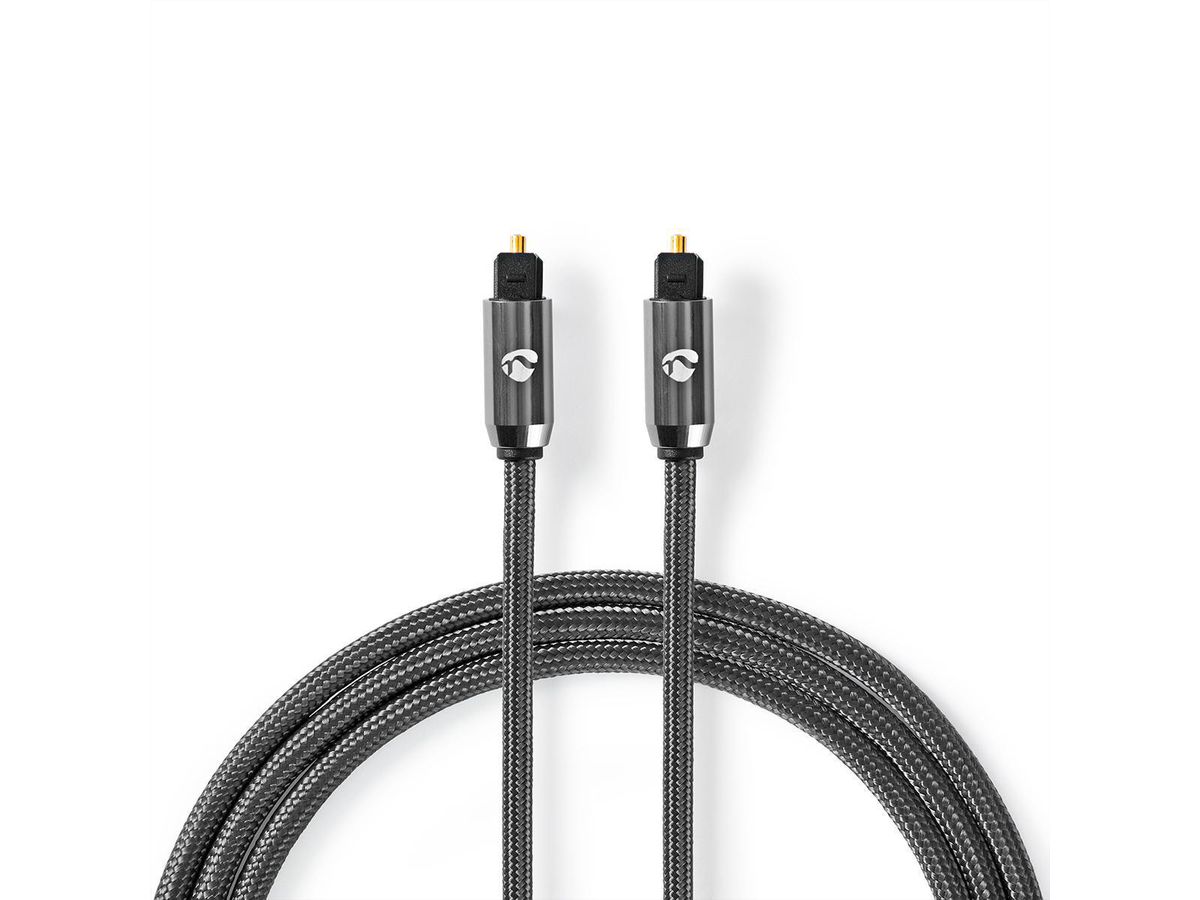 Nedis Optisches Audiokabel, 2x Toslink, ST/ST, grau, 3 m