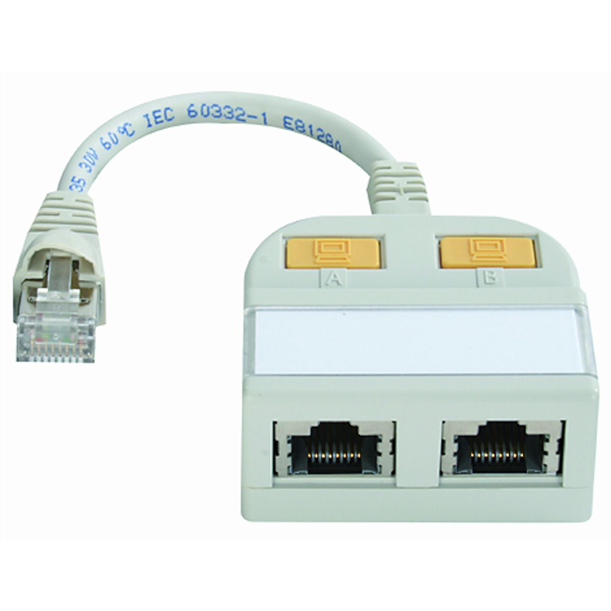 TELEGÄRTNER Adaptateur modulaire en T, sorties 2x 10BaseT