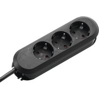 BACHMANN SMART Réglette de prises 3x contact de protection, vissée, noir, 3 m