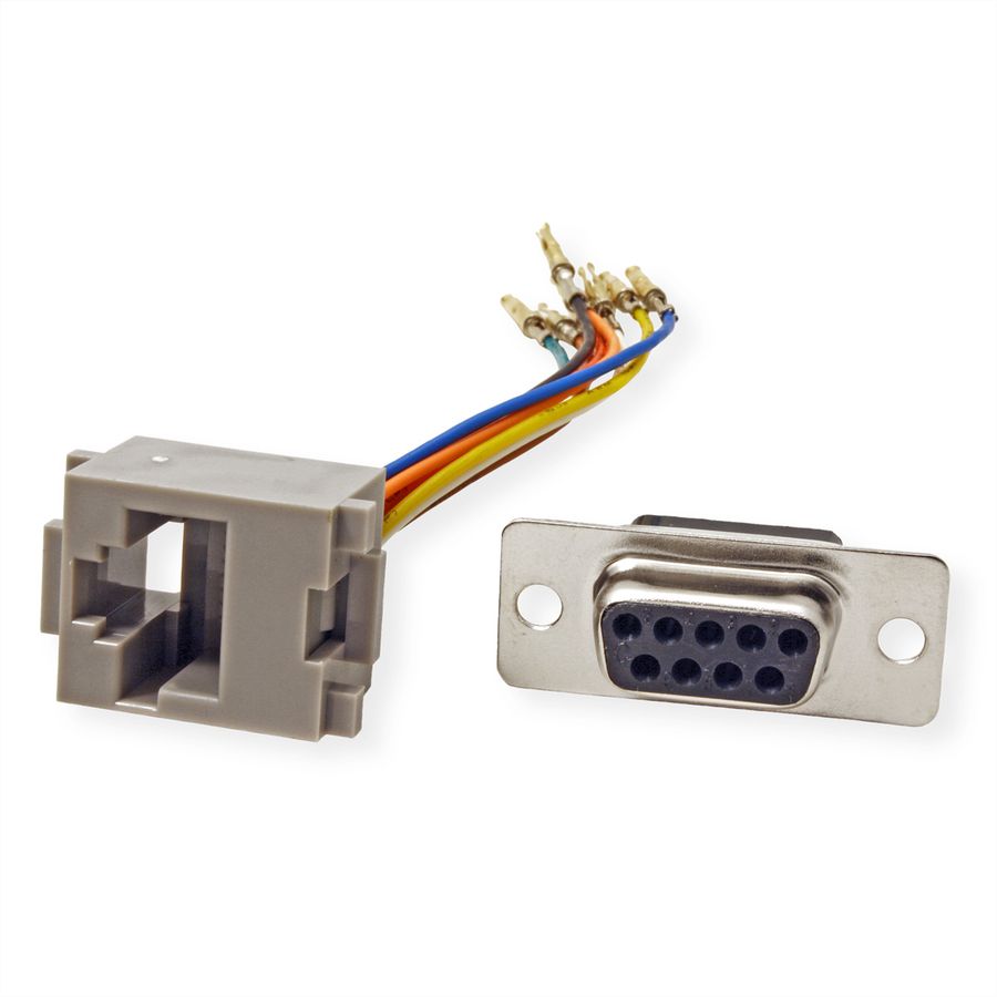 ROLINE Adaptateur DB9 femelle-RJ45 femelle 8P / 8C 8 fils, argent