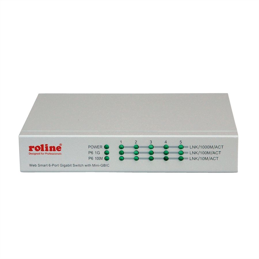 ROLINE Gigabit Ethernet Switch 6 Ports (5x 10/100/1000 + 1x SFP), WebSmart