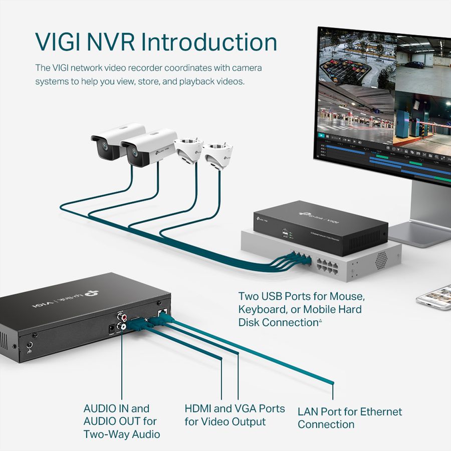 TP-Link NVR1008H NVR Netzwerk-Videorekorder 8-CH