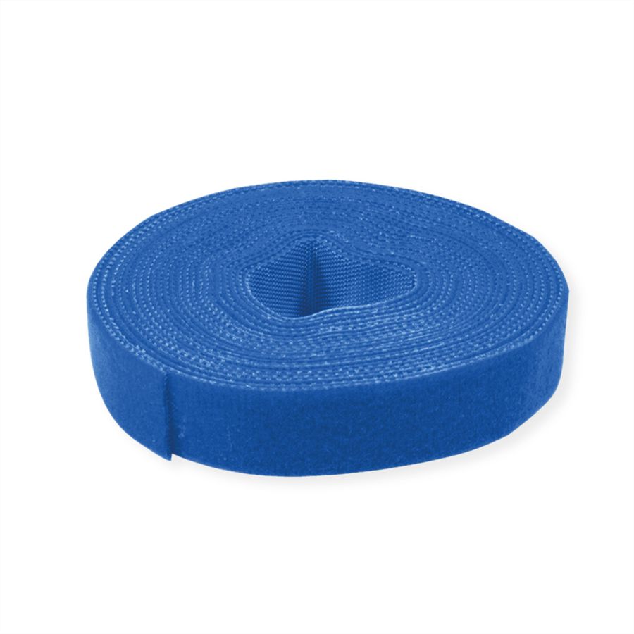 VALUE Bande auto-agrippante sur rouleau, 10mm, bleu, 25 m