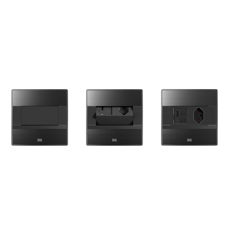 BACHMANN SENSE schwarz 1x CH T13, 1xUSB A/C L=2,0m T12