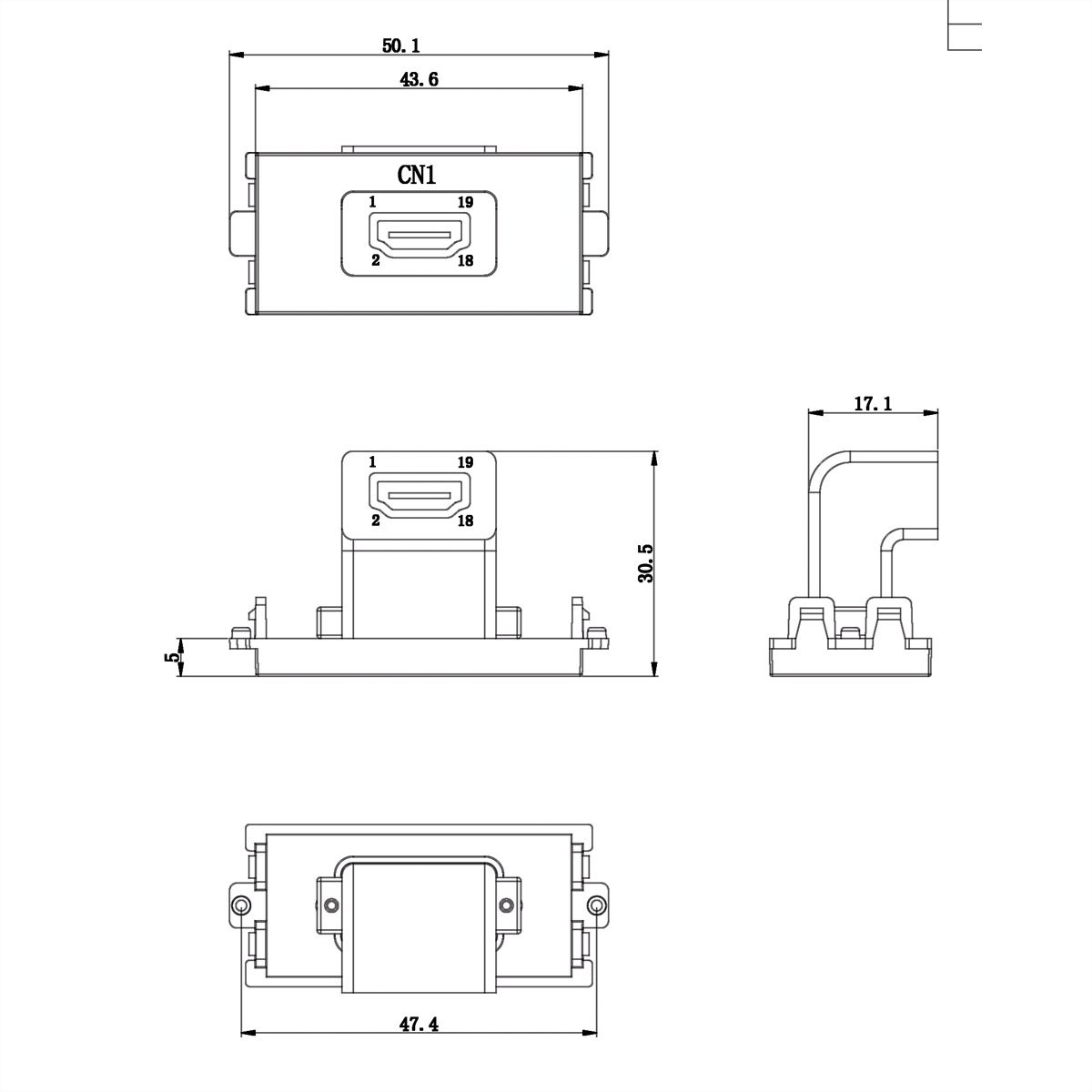 VALUE A/V-Anschluss-System, HDMI-Modul (1x HDMI Buchse)