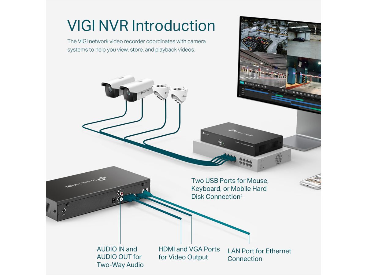 TP-Link NVR1008H NVR Enregistreur vidéo en réseau 8-CH