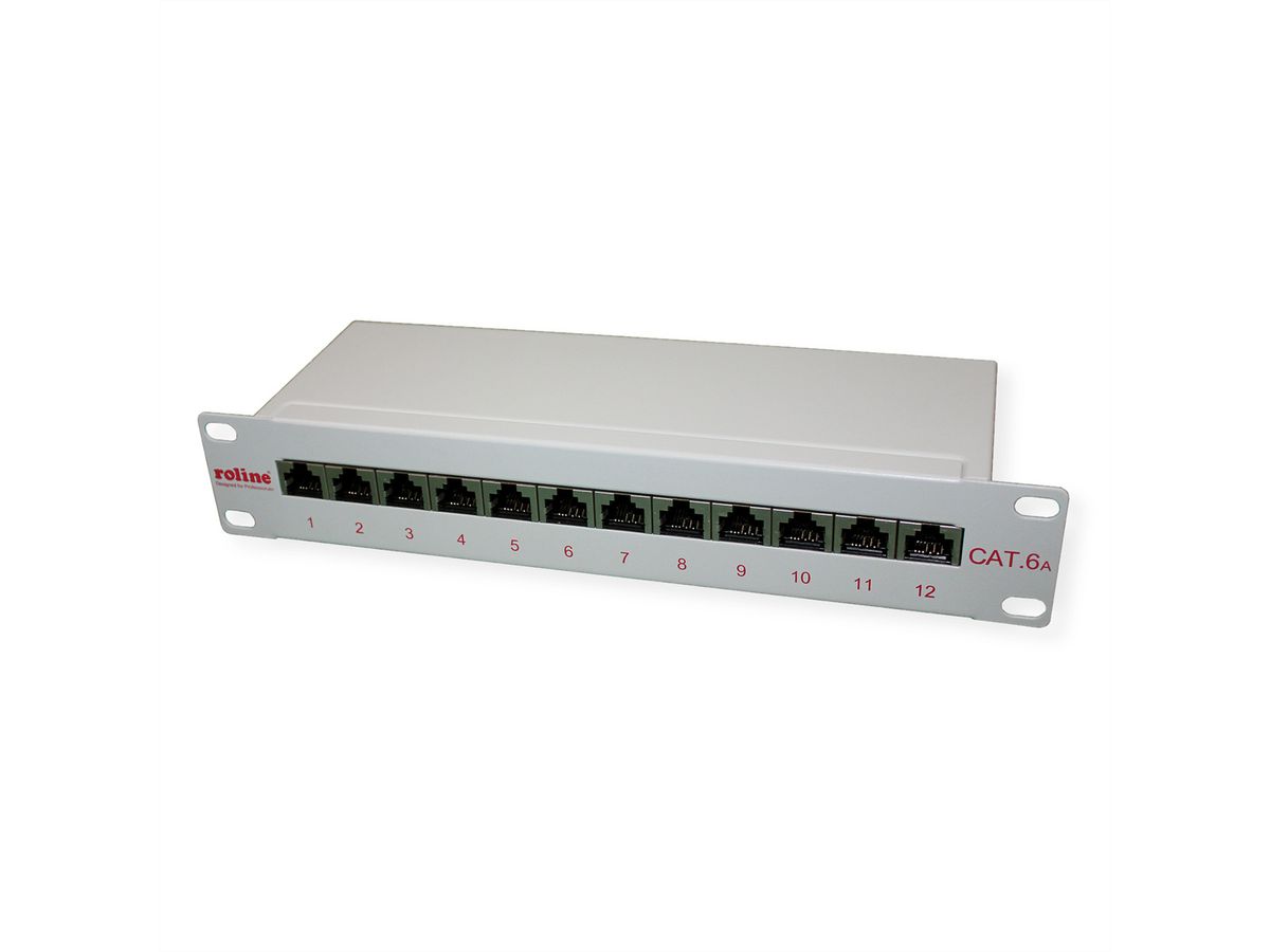 ROLINE 10-Zoll Patchpanel 12 Ports, Cat.6A (Class EA), geschirmt