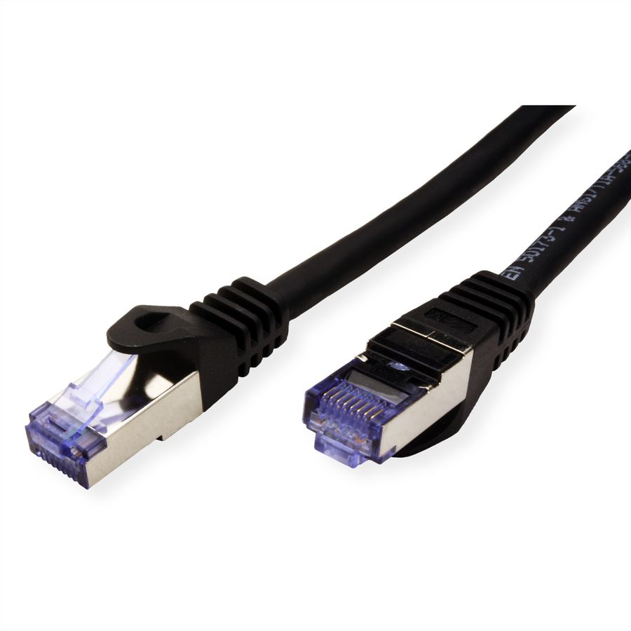 Cordon ROLINE S/FTP(PiMF) Cat.6A / 10 Gigabit, LSOH, Component Level, noir, 0,5 m