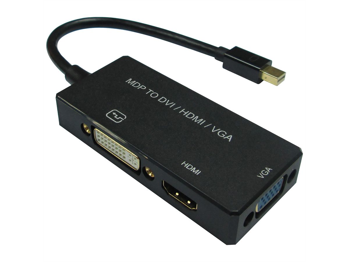 VALUE Adapterkabel Mini DisplayPort - VGA / DVI / HDMI, v1.2, Aktiv