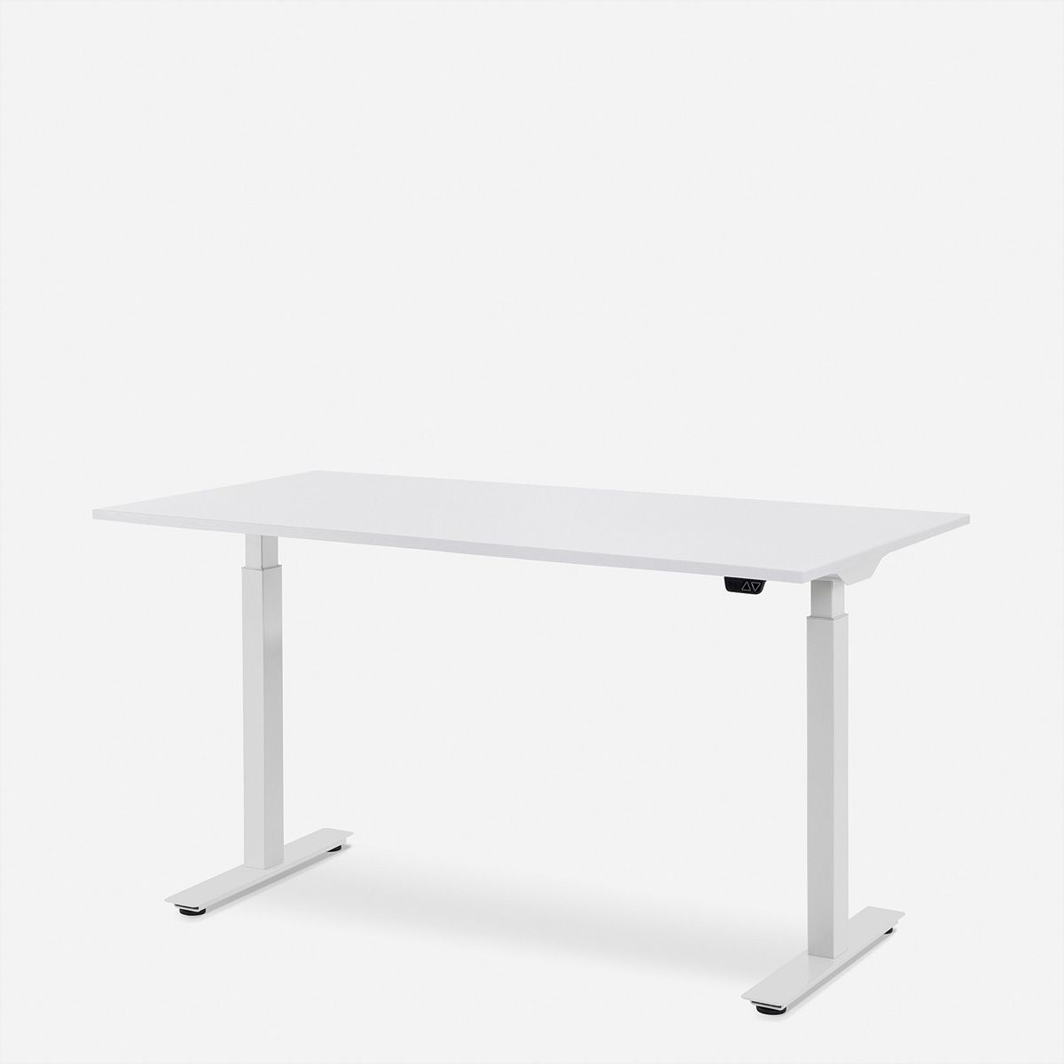 WRK21 Bureau Smart 160 x 80 cm, Hauteur réglable, Blanc uni / Blanc