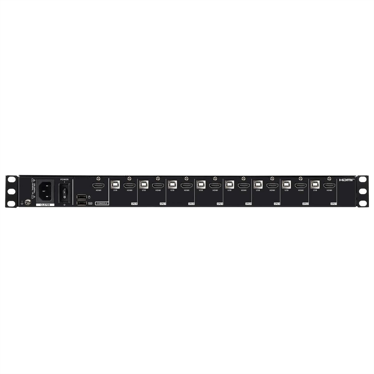 ATEN CL3708NW US 8-Port-USB-HDMI-Einzelschienen-Breitbild-LCD-KVM-Konsole, US-Layout