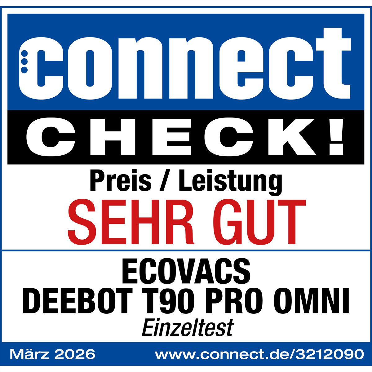 Ecovacs Aspirateur robot T90 PRO OMNI Deebot, noir