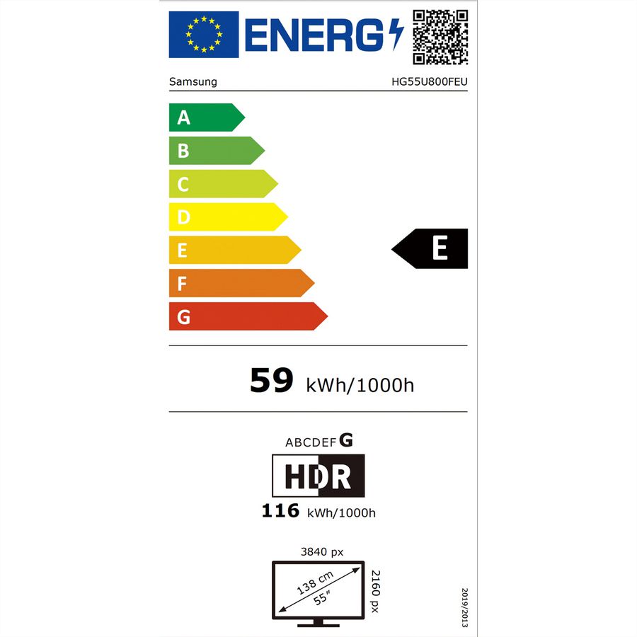 Samsung Hotel TV HG55U800, 55", noir