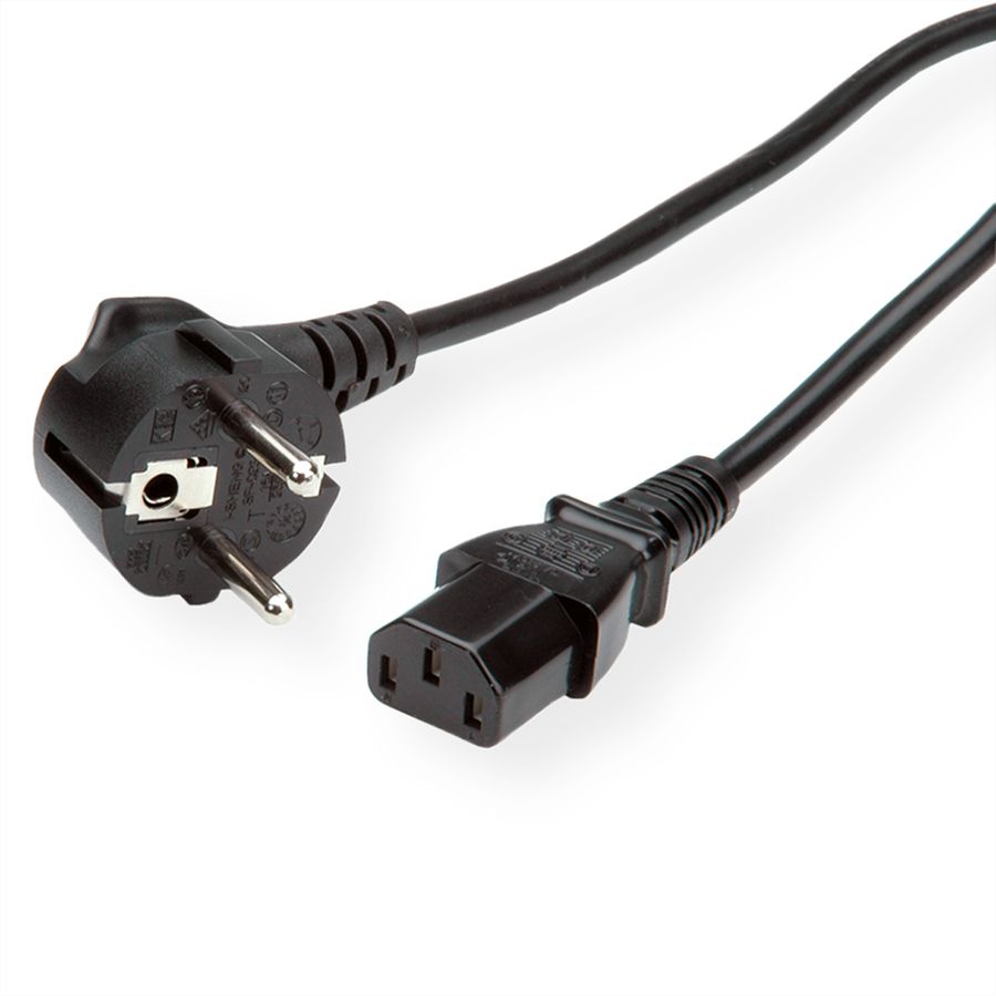 ROLINE Câble d'alimentation IEC droit, noir, 1,8 m