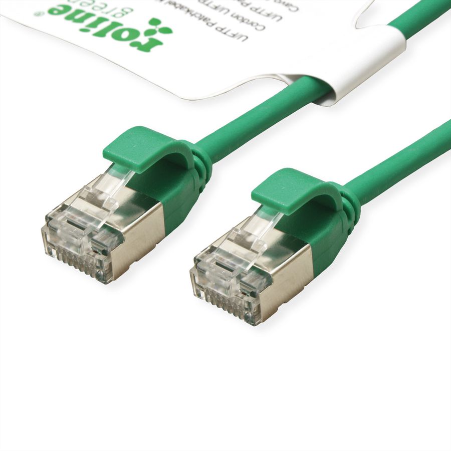 ROLINE GREEN Cordon DataCenter U/FTP Cat.6A (Classe EA), LSOH, slim, vert, 3 m