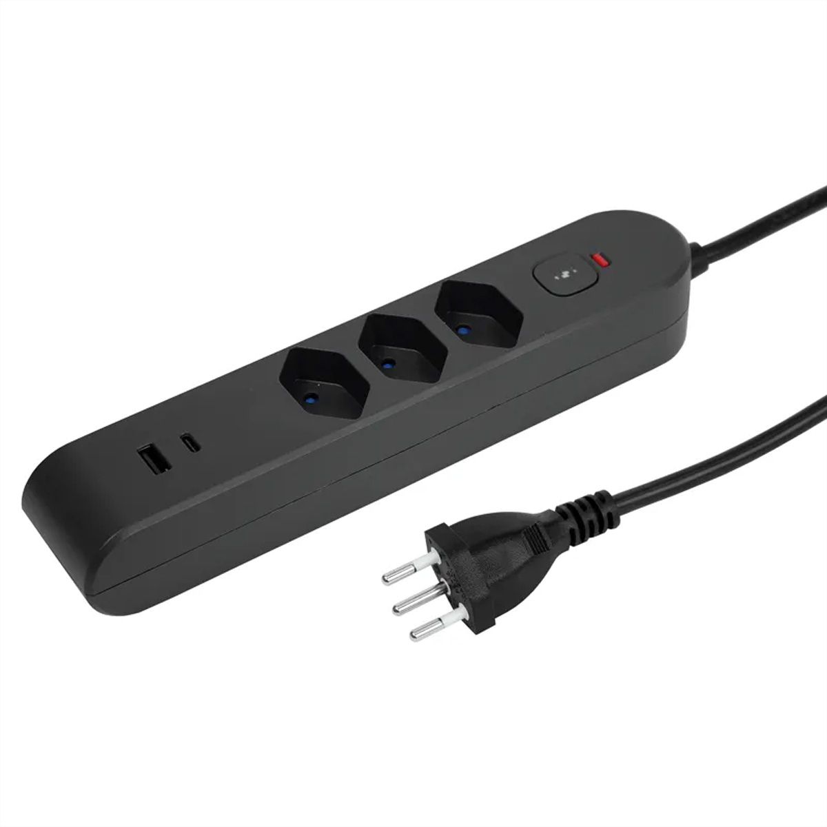 Steffen Bloc multiprises de bureau Alu Desk, 2x T13, 1x USB-A, 1x USB-C, 1.5m, blanc