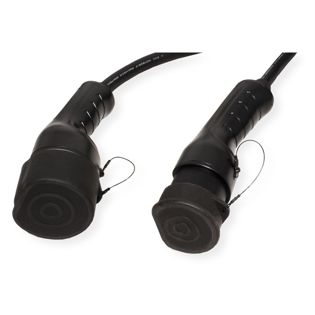 ROLINE E-Auto Spiral-Ladekabel Typ2, 3-phasig, 480VAC (3P+N+E), 32 A, 22 kW, max. 2m