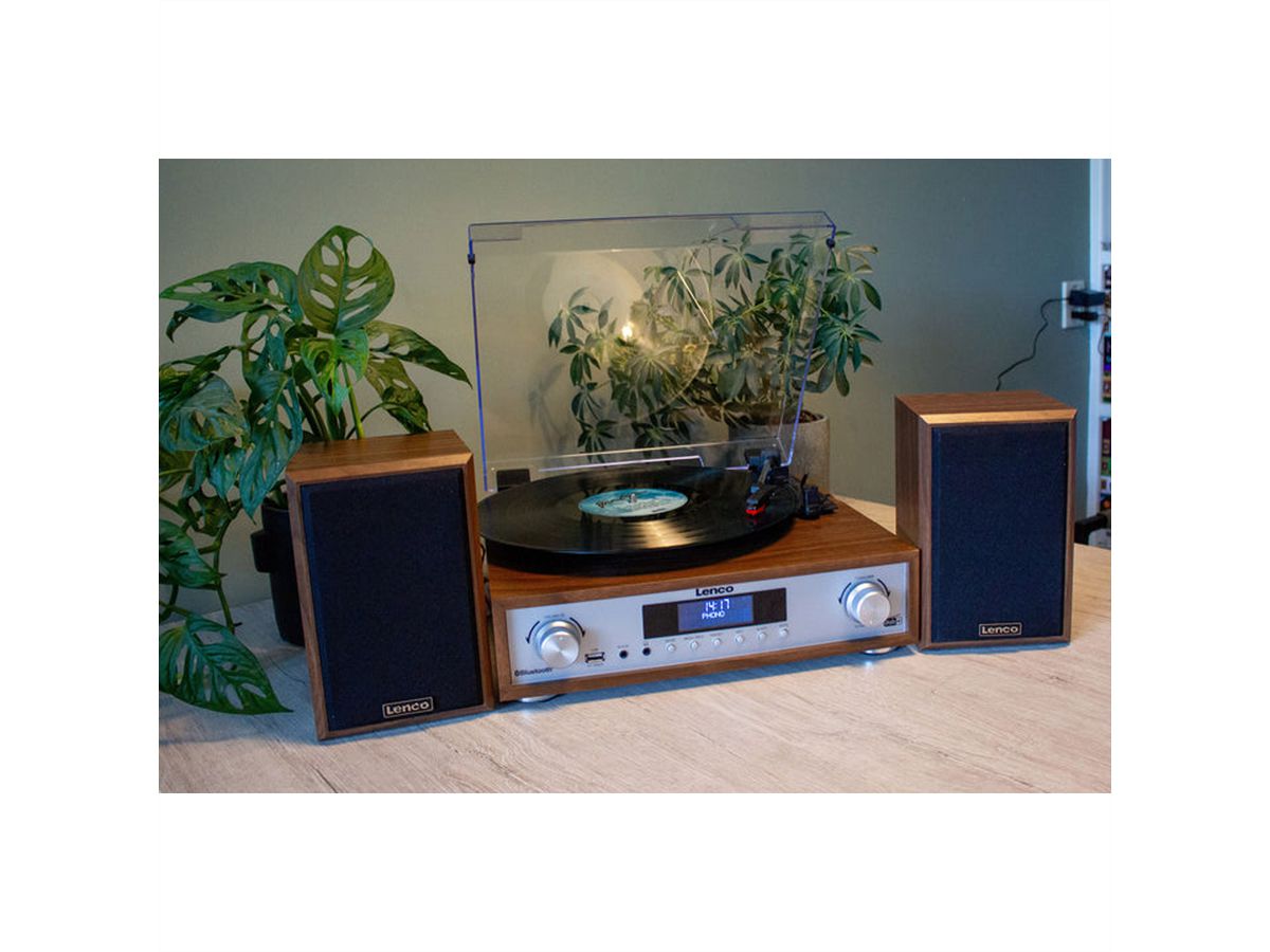 Lenco Hi-Fi Anlage MC-160WD holzfarben, TT, DAB, FM Radio, BT